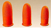 Heavyweight Nitrile Fingercots; 16 mil., Short, Orange, Unrolled 